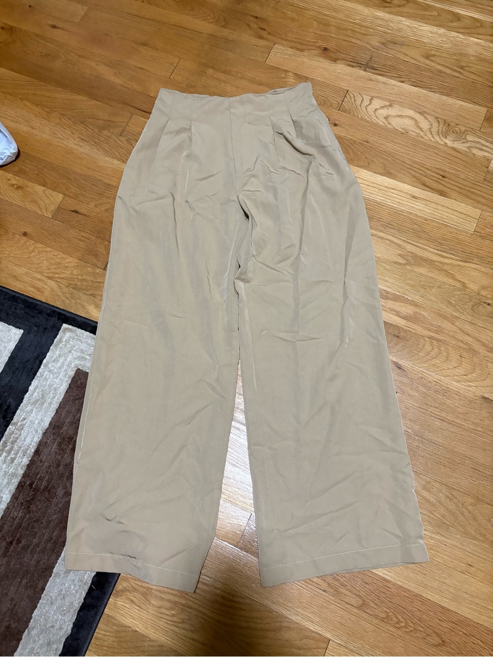 Elodie High-Waist Wide Leg Khaki Trousers